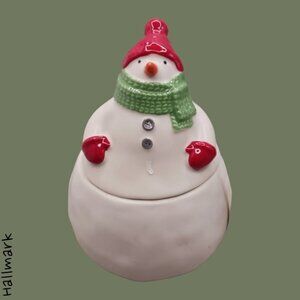 Hallmark cookie treat jar ceramic snowman